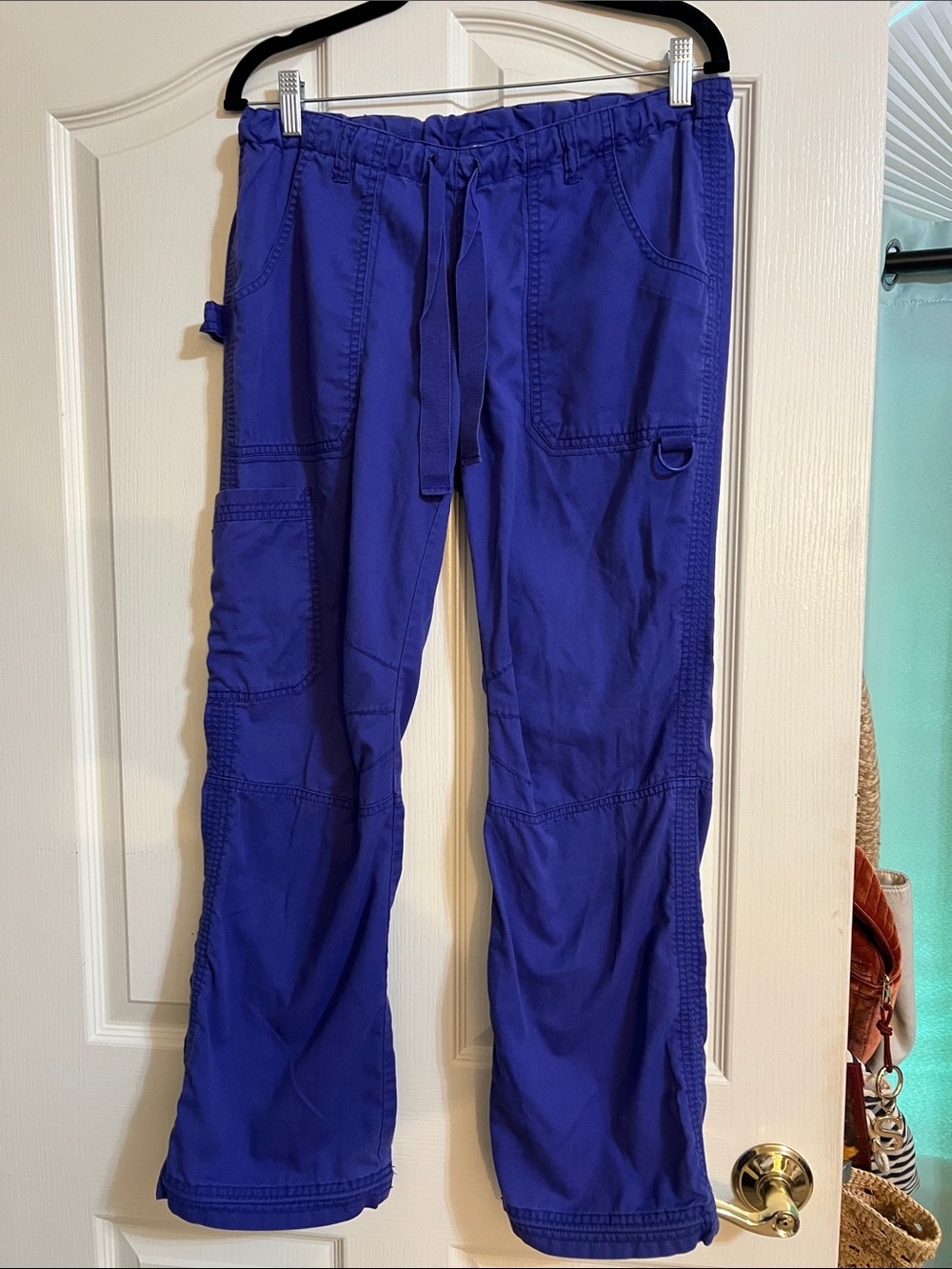 Koi  Women’s Lindsey Drawstring Cargo Scrub Pants Light Purple
